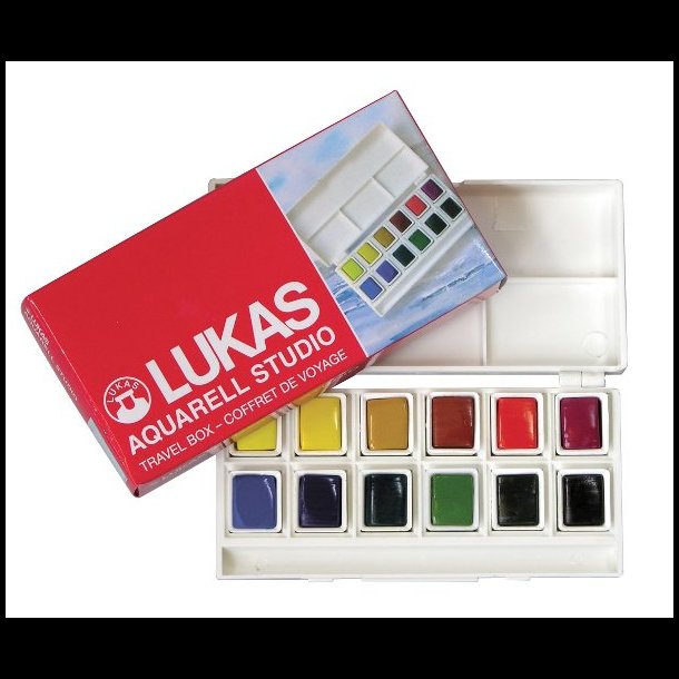 Akvarel�ske Lukas Studio Travel Box - 12-pak