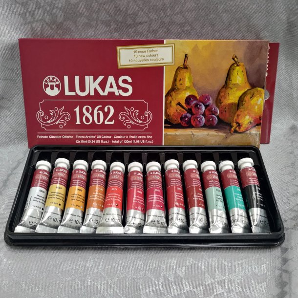 Lukas 1862 Olie farve st 12 tuber 10 ml.